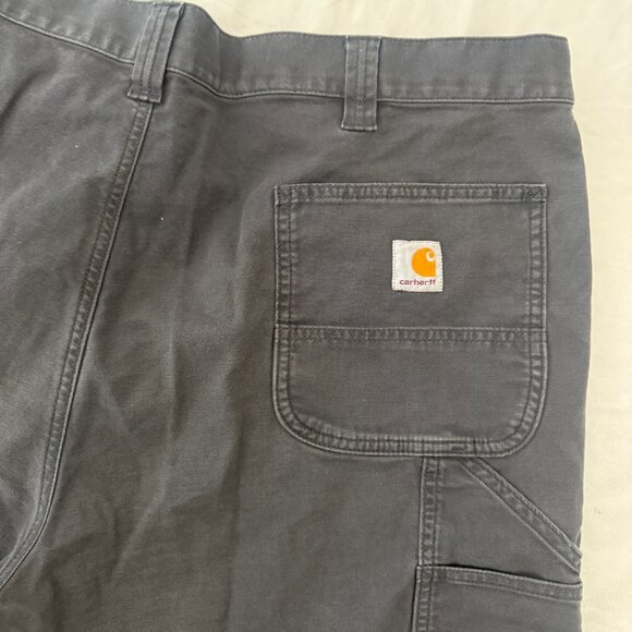 Carhartt Mens 42 Rugged Flex Relaxed Fit Canvas Utility Work Short Gray BS3652-M - Picture 3 of 7